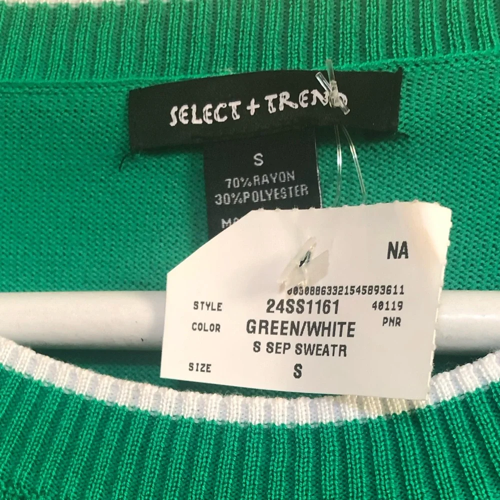 NWT Select + Trend Kelly green knit top - Picture 3 of 10